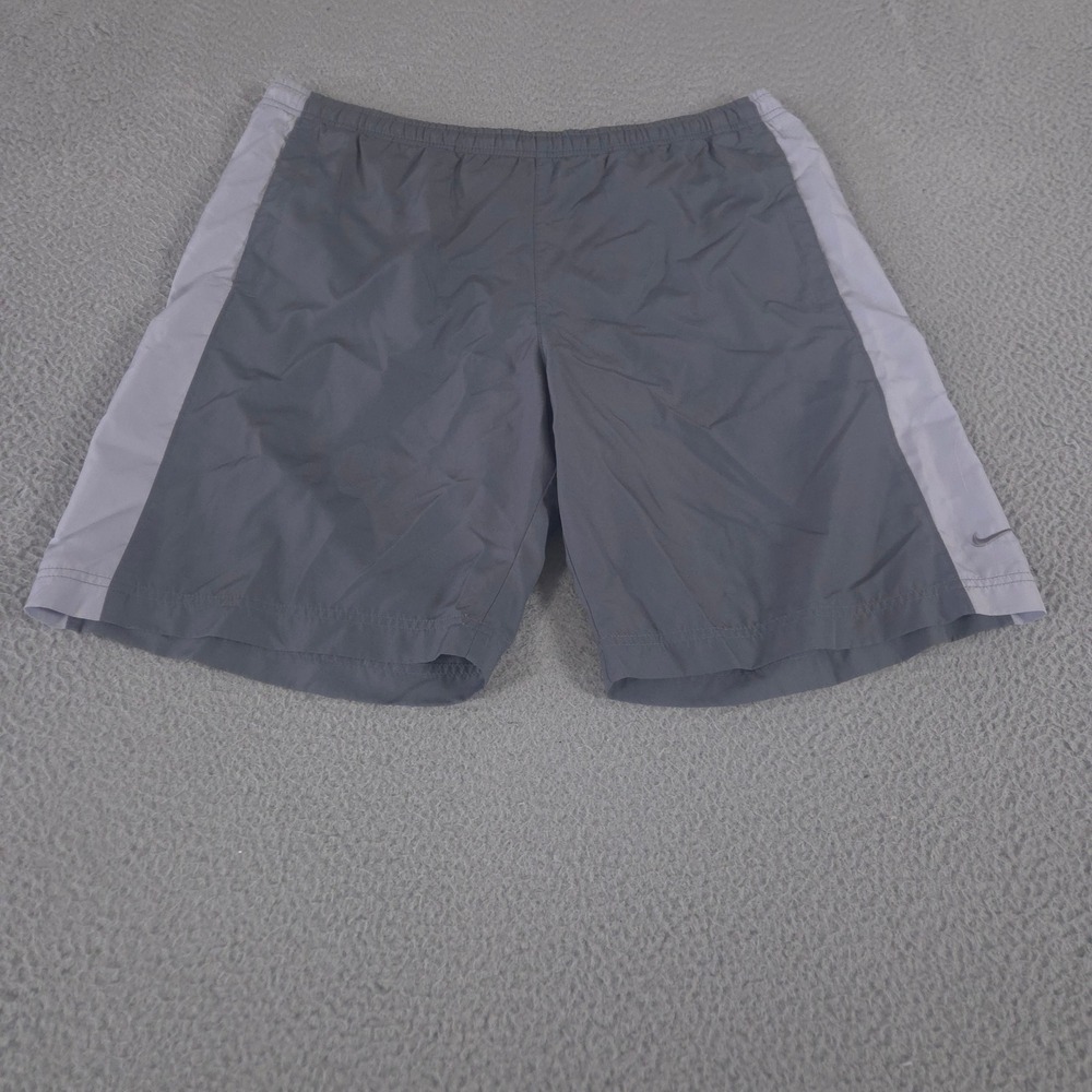 VINTAGE‎ Nike Shorts Mens M Gray Colorblock Lined Running Gym Athletic Y2K 00s